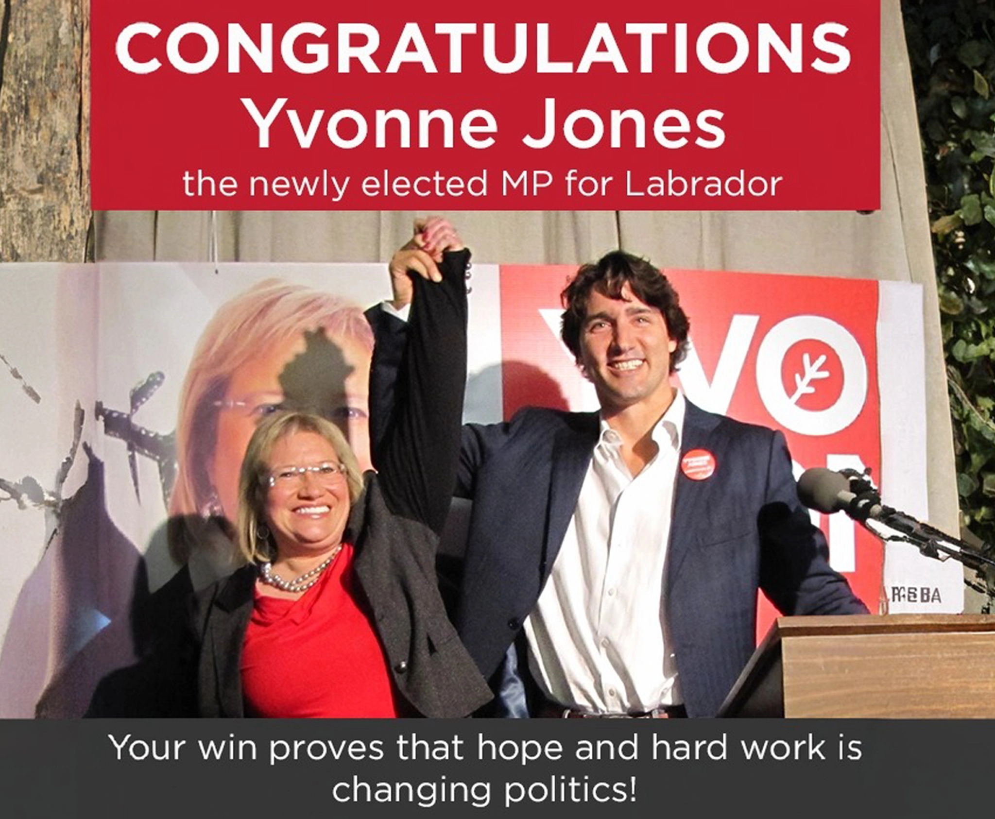 Yvonne Rumbolt-Jones with Justin Trudeau